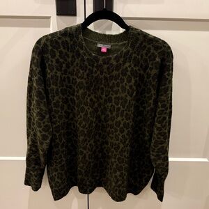 Vince Camuto Women’s Green & Black Leopard Print Sweater